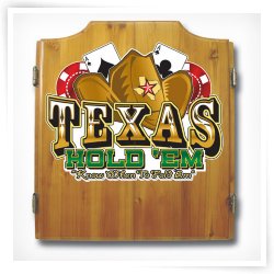 Texas Hold Em Bristle Dart Board with Cabinet