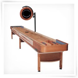 Telluride - Honey Shuffleboard Table with 3 in. Playfield & Electric Scorer